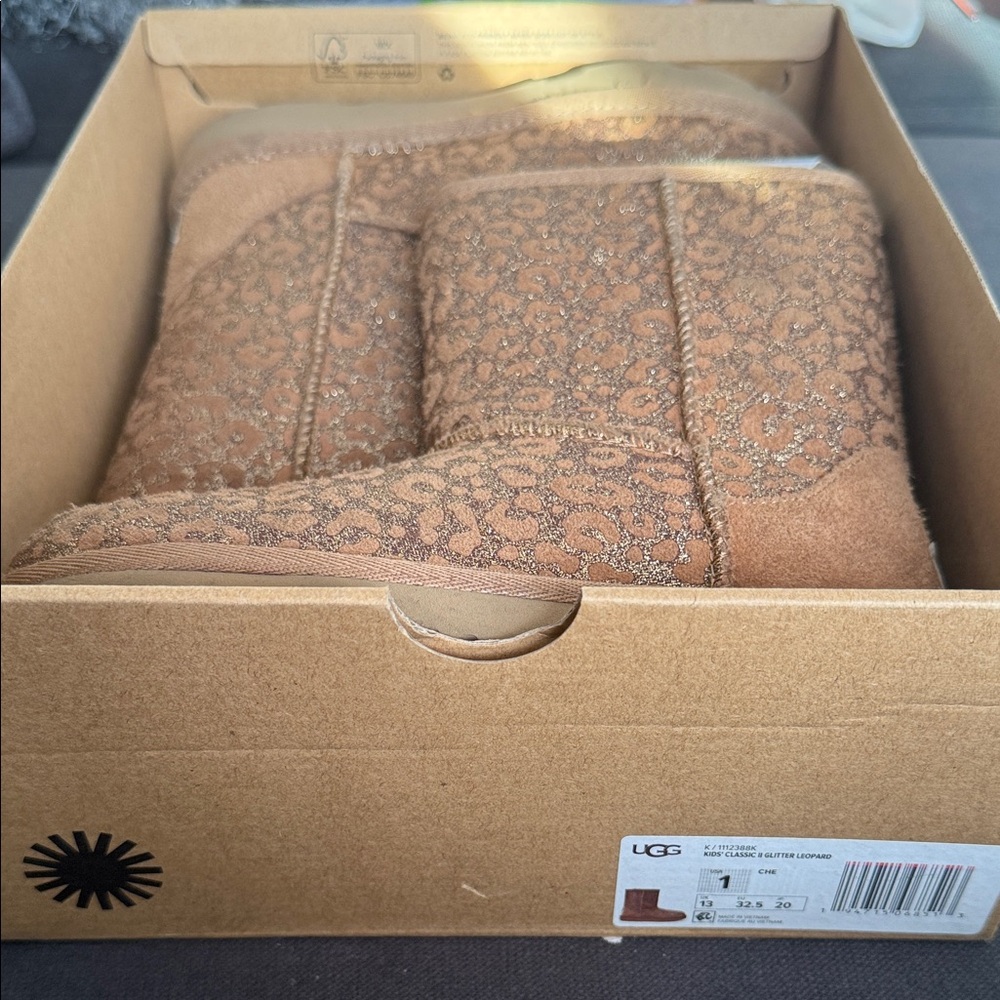 UGG Tan Glitter Boots